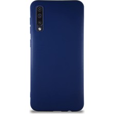 Galaxy A50 ile Uyumlu Kılıf Soft Premier Renkli Silikon Kapak - Lacivert