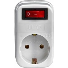 Tekli Akım Korumalı Anahtarlı Priz 16A 250V, Max 3500W Aşırı Yük Koruması (Beyaz)