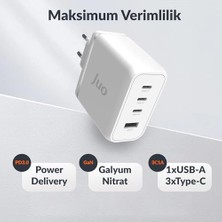 100W 4 Portlu Usb-C + Usb-A Gan Şarj Aleti & & Notebook Uyumlu Pd Type-C Hızlı Şarj Cihazı Beyaz