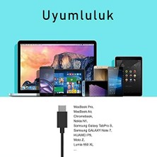 Type-C Şarj ve Data Kablosu Siyah 90 cm