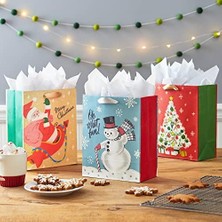 Kağıt Mendil ile Vintage Noel Hediye Çantası Paketi