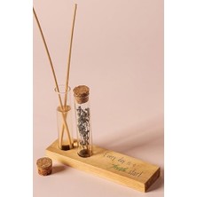Eğlenceli Motto Tasarımlı Dekoratif Set - Bambu Oda Kokusu Şişesi