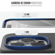 iPhone Kılıf Ince Sıvı Silikon 3 Katmanlı Tam Kaplamalı Yumuşak Jel Kauçuk Kılıf Kapak (Siyah, iPhone 16 Pro)