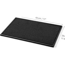 Silikon Bar Matı, Siyah, Kaymaz Tezgah ve Bulaşık Kurutma Matı, 43X29 Cm, Mutfak ve Bar Için