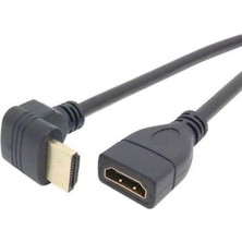 AL-4667 HDMI Dişi Erkek Uzatma 90 Derece Dirsek Kablosu 1 Metre