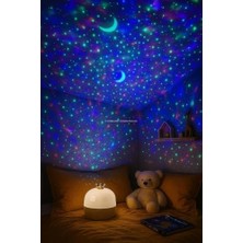 Çocuk Odası Yıldız Projeksiyon Gece Lambası 3 LED Işık Modlu Gökyüzü Yansıtmalı Masal Projektör – Ay Gezegen Figürlü Sessiz Çalışan Dekoratif Uyku Lambası | 902G