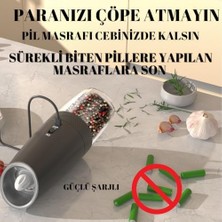 Şarjlı Işıklı Full Otomatik Yeni Nesil Tuz Karabiber Değirmeni Baharat Öğütücü
