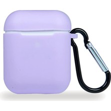 Apple Airpods 2/1 Nesil Uyumlu Kılıf Silicone Fit (Silikon) Lila Renk