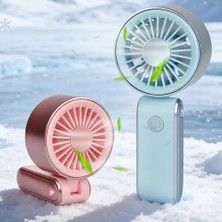 Mini El Fanı | 3 Hız Modu, 90° Ayarlanabilir, Boyun Askılı, 15 cm Kompakt Taşınabilir Fan, USB Şarjlı, Seyahat, Ofis ve Günlük, Serinletici Etki, YM88265 (Yeşil)
