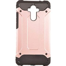 Mate 9 ile Uyumlu Çift Katman Koruyucu Crash Military Tank Kılıf - Rose Gold