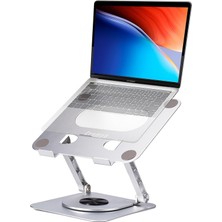 Dizüstü Bilgisayar Standı - Alüminyum Alaşımlı Stand 360 Derece Dönebilen Pc Katlanabilir Ergonomik, Yükseklik ve Açı Ayarlanabilir, Ipad, Dizüstü Bilgisayarlar ve Tabletler ile Uyumlu, 17 Inç
