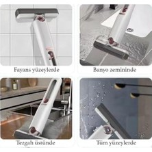Sıkmalı Mini Mop, Beyaz ve Kırmızı, Kompakt Temizlik Aparatı, Cam Fayans Tezgah Banyo Için, Tek Elle Kullanım, Ergonomik Tasarım