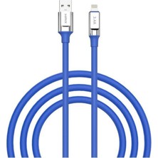 3.4A Lightning Şarj ve Data Kablosu Mavi Sc-64