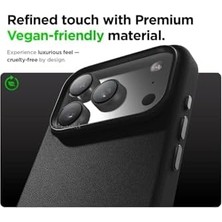 - iPhone 17 Pro ile Uyumlu Kılıf Leather Magsafe ile Uyumlu Deri Liquid Kapak Hassas Butonlu Içi Kadife Sert Silikon