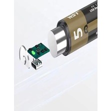 USB Type-C Şarjlı Aa Pil 1.5V 1000+ Kez Şarj Edilebilir Lityum Kalem Pil 2'li Paket