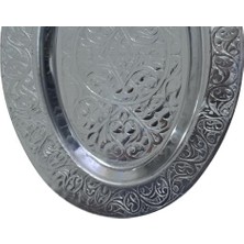 Paslanmaz Çelik Oval Tepsi – 304 Kalite Krom Kaplama, Dekoratif ve Servis Amaçlı Tabak (30 Cm)