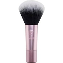 Techniques Mini Çoklu Görev Makyaj Fırçası, Allık, Bronzlaştırıcı ve Pudra, Özel Kesim Sentetik Kıllı Yüz Fırçası, Gevşek ve Preslenmiş Pudra Için, Seyahat Boyutunda, Vegan ve Zulüm Içermez, 1