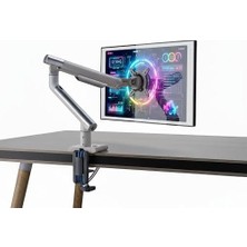 Npo STD49012UW 17"-32" Ultra Slim Alüminyum Monitör Kolu, 2xusb Portlu Amortisörlü Vesa Tutucu, Ergonomik 360 Pivot (9kg)