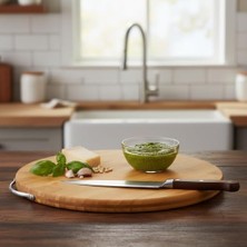 Bambu Kesim Sunum Tahtası Yuvarlak 28 * 28 * 1,5 Cm, Asma Aparatlı Kesme Tahtası, Ahşap Kesme Tahtası.