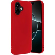 & Aksesuar iPhone 17 ile Uyumlu Içi Kadife Dışı Mat Yapıya Sahip Koruma Sağlayan Lansman Silikon Kılıf (Kırmızı)