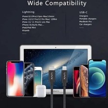 Transparent 45W Pd/qc Mini Araç Şarj Cihazı ve 1 Metre iPhone Hızlı Şarj Kablosu L35 - Blt-00