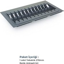 Tify Çekmece Içi Tabaklık 27CMX48CM, Antresit (3cm En ve 6 cm Boydan Kesilebilir)