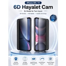 Kırılmaz Cam For iPhone Xr / 11, 6d Hayalet Ekran Koruyucu, Temperli Cam, 9h Sertlik, Şeffaf, Parlak Yüzey