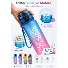 Su Matarası 1l - Bpa Içermez Tritan Motivasyonel Suluk - Okul - Spor - Kamp - Pro Matara (Siyah)