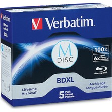 Verbatim 98913 M-Dısc Bd-R Xl 100GB/1-4X, Jewelcase (5 Disk), Mavi