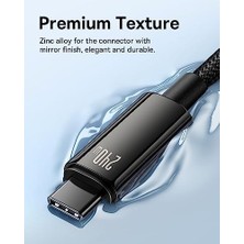Type-C To Type-C Şarj Kablosu, 240W Hızlı Şarj Destekli, Metal Uçlu, 1 Metre, Siyah - Dayanıklı Data Kablosu
