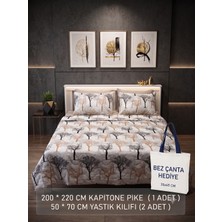 Chic House Çift Kişilik Kapitoneli Pike  Seti Yatak Örtü Seti