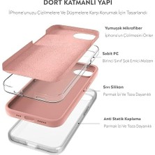 iPhone 17E / iPhone 16E Kılıf Ince Sıvı Silikon 3 Katmanlı Tam Kaplamalı Yumuşak Jel Kauçuk Kılıf Kapak, Şeftali (36)