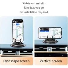 Telefon Standı ve Telefon Tutucusu Vakumlu 360 Derece Dönebilir Son Derece Sağlam Tutan Araç Tutucu Telefon Standı Std-03