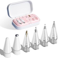 Psr Aksesuar Apple Pencil Uyumlu Yedek Kalem Uçları – 6’lı Set | Özel Taşıma Kutulu (Pembe)