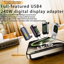 240W Dijital Göstergeli Type-C To Type-C 80GBPS 8K@60Hz ve Hızlı Şarj Mini Otgza