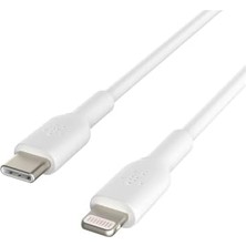 Usb-C - Lightning Kablosu (Hızlı Şarj Kablosu) Hızlı Şarj Mfi Sertifikalı Usb-C Kablosu (Beyaz, 1 M)