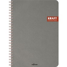 Kraft Ofis Defter Spiralli Çizgili Gri