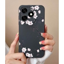 Tecno Spark 10 Pro Ile Uyumlu Siyah Kılıf Üzerine Uv Baskılı Desenli Telefon Kılıfı – Şık, Dayanıklı ve Hafif Koruma Kılıfı – Özel Tasarım ile Estetik Görünüm (Sakura)