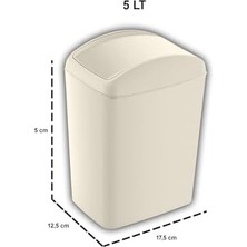 Soft Çöp Kutusu Döner Kapak 5 Lt Latte