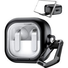 Galaxy Buds4 Pro/buds 4 Için Kılıf [fonksiyonel Stantlı Tasarım] Kulaklık Kılıfı [güvenlik Kilit Tasarımlı] Taşıma Askılı Tpu Koruyucu  Buds 4 Pro Kılıf (Siyah)
