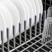 100 Adet Bulaşık Makinesi Sepet Başlığı - Paslanma Önleyici Koruyucu Kapak Uçları ve Çizilme Engelleyici Gri Tamir Seti