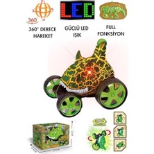 Uzaktan Kumandalı Dinozor Araba 360° Hareketli, Pilli,ışıklı, Drift Atan Full Fonksiyon, Ön Tekerlekleri Akrobat Dönebilen Araba (Yeşil)