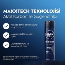 Men Erkek Sprey Deodorant Deep Darkwood 150ML, 72 Saat Anti-Perspirant Ter ve Ter Kokusuna Karşı Koruma, Maskülen Koku,aktif Karbon