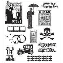 Tim Holtz Cling Stamps 7"x8.5"-Mini Muse -Cms-Lg-63