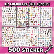 Sticker Seti 500 Adet - Kız Çocuklara Özel Konsept - Defter Planlayıcı Günlük Takvim Ajanda Için Etiketler - Öğrencilere ve Yetişkinlere Kendinden Yapışkanlı Eğlenceli Çıkartmalar (8 Sayfa)