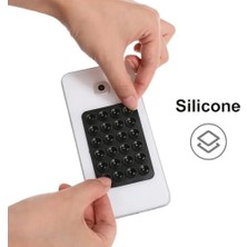 Dikdörtgen Vantuzlu Telefon Tutucu Taşınabilir Silikon Yumuşak Telefon Standı Geniş Kullanım Alanı (Kırmızı)