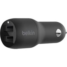 Boost Charge Çift Bağlantı Noktalı 24 W Araç Şarjı, iPhone ve Android Telefon Uyumlu, Siyah, CCB001BTBK
