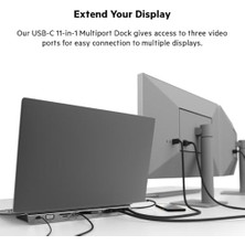 Usb-C Hub, 11'i 1 Arada Çoklu Bağlantı Noktalı Adaptör Yuvası, 4K Hdmı, Displayport, Vga, Usb-C ve 100W, Bağlı Cihazdan Şarj Etmek Için, 3x USB A, Gigabit Ethernet, Sd, Microsd, 3,5 mm Jak