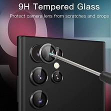 Galaxy S23 Ultra Ile Uyumlu Lens Koruyucu Kolay Tak Çıkar Ergonomik Ince Tasarım Kırılma ve Çizilme Önleyici Cmconan Kamera Koruyucu Siyah