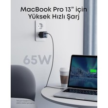 Powerport Iıı Hızlı Şarj Cihazı, 65W, Gan Iı Teknolojisi, 3 Portlu (2x Usb-C, 1x Usb-A) Kompakt Adaptör, Pps Hızlı Şarj Cihazı, Siyah - A2667